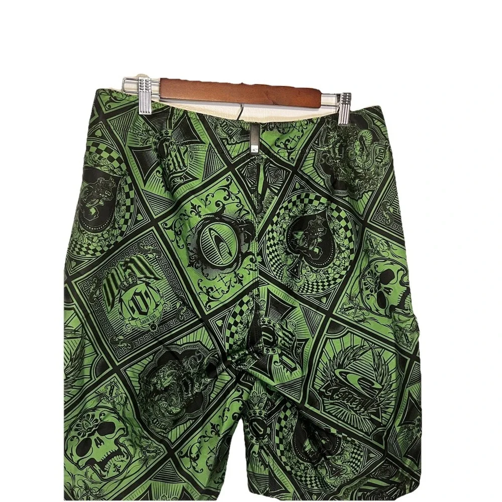 O'neill Men's‎ L Green Black Gothic Skull King Of Spade Logo Santa Clara Board
